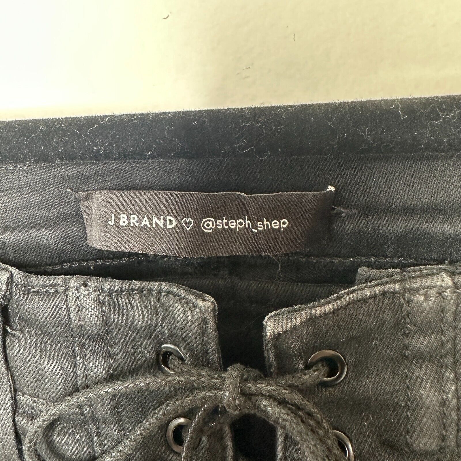 J Brand J Brand Steph Shep Black High-Rise Lace Up jean Vendetta 25 Size 25" / US 0 / IT 36 - 6 Thumbnail
