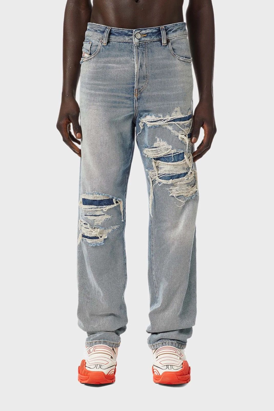 Diesel DIESEL D-Rekiv-Z Washed Distressed Jeans Ripped Denim 09C90 Size US 30 / EU 46 - 2 Thumbnail