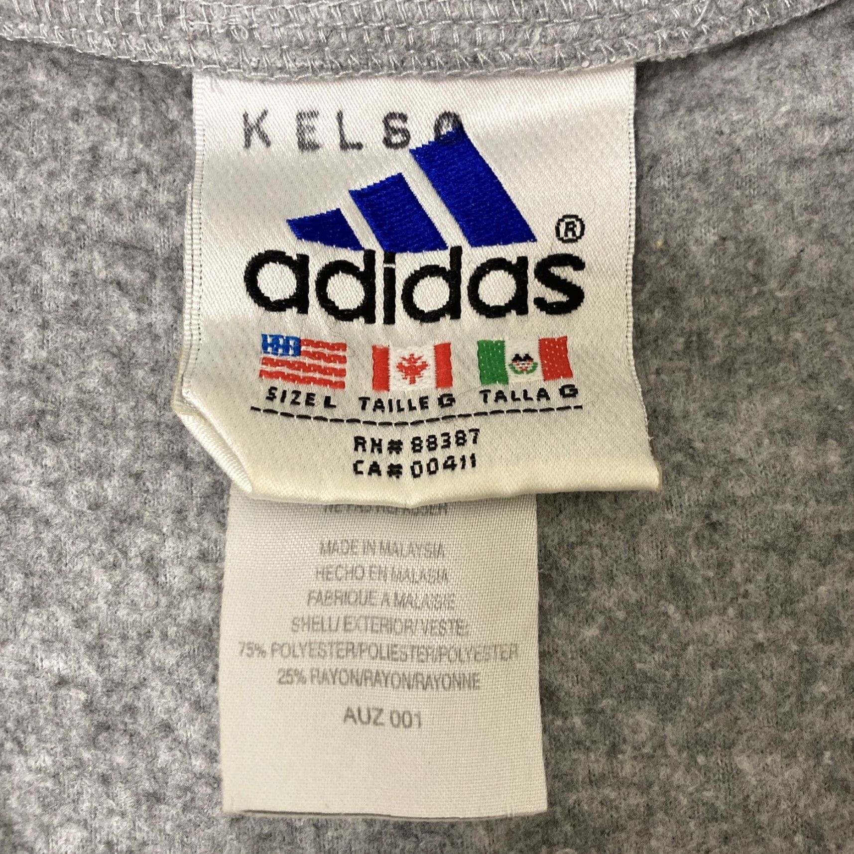 Adidas VINTAGE adidas Full Zip Fleece Jacket Men Large Gray L AUZ 001 Size US L / EU 52-54 / 3 - 2 Thumbnail