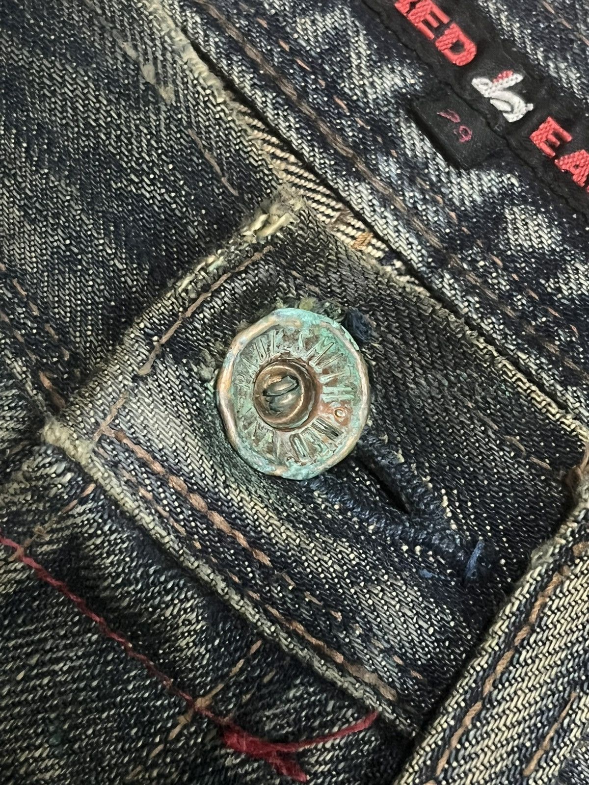 Paul Smith Red Ear Vintage Paul Smith Red Ear Mud Whisker Washed Selvedge Jeans Size US 29 - 7 Thumbnail