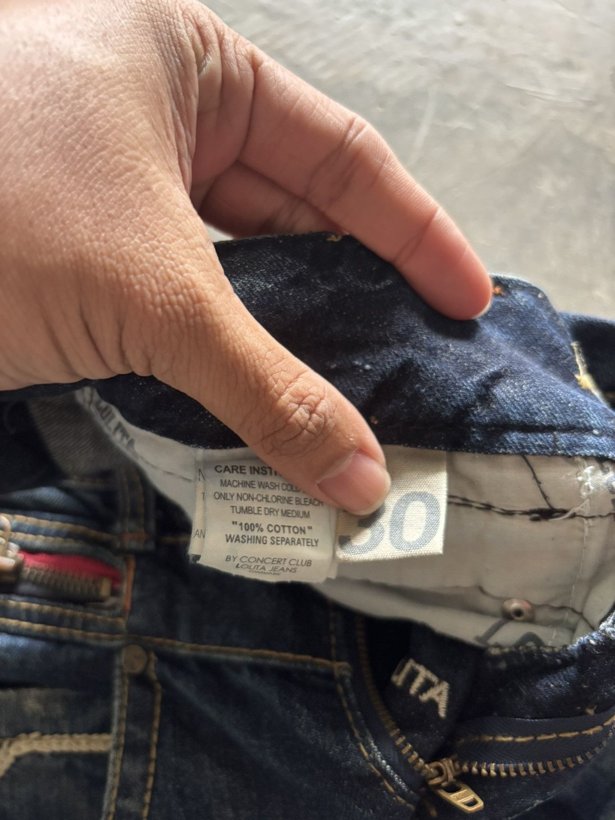 If Six Was Nine LOLITA distressed japanese washed whiskered punk grunge Size US 31 - 6 Thumbnail