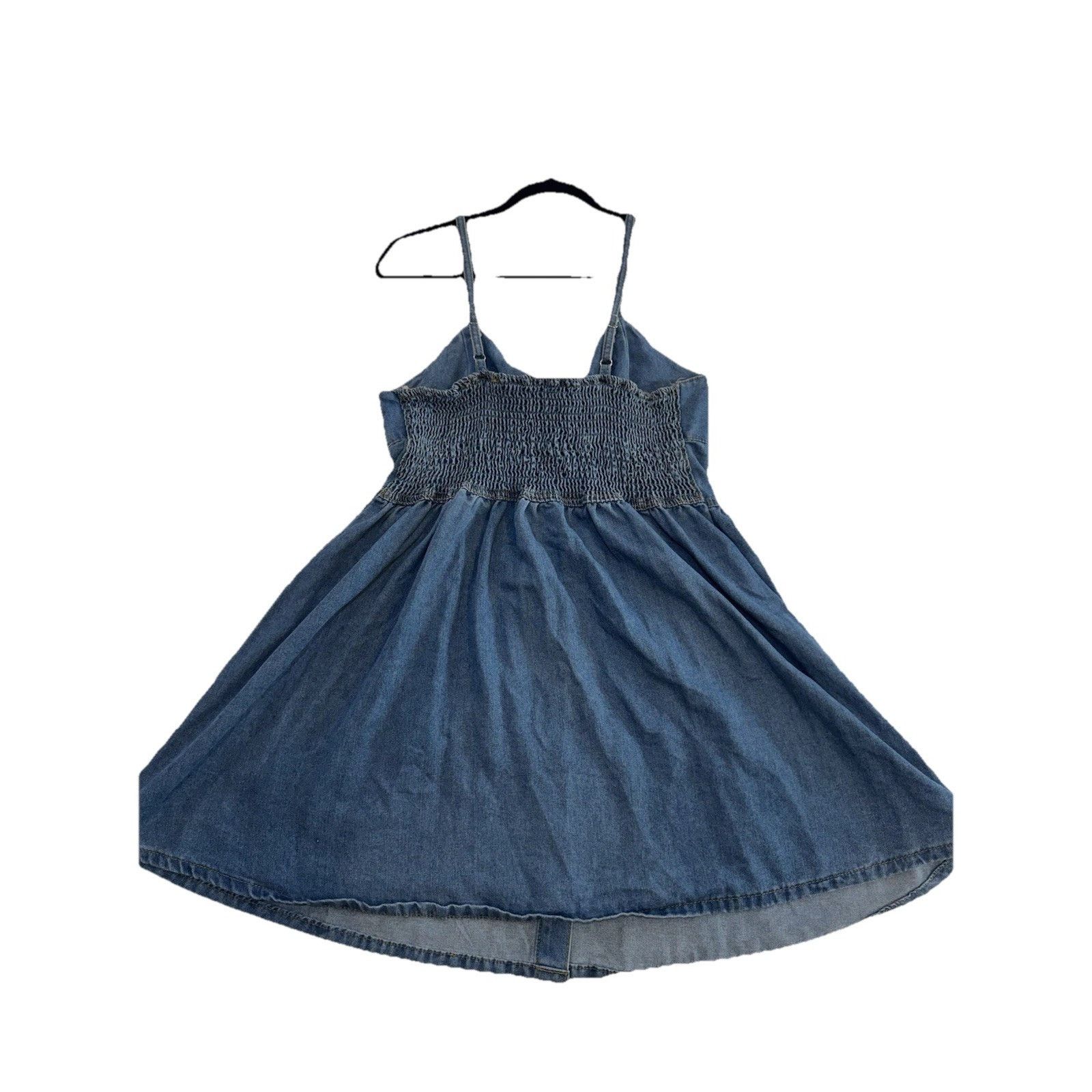 Shein SHEIN Denim Mini Dress XL Blue Button Front Bow Tie Size XL / US 12-14 / IT 48-50 - 10 Thumbnail