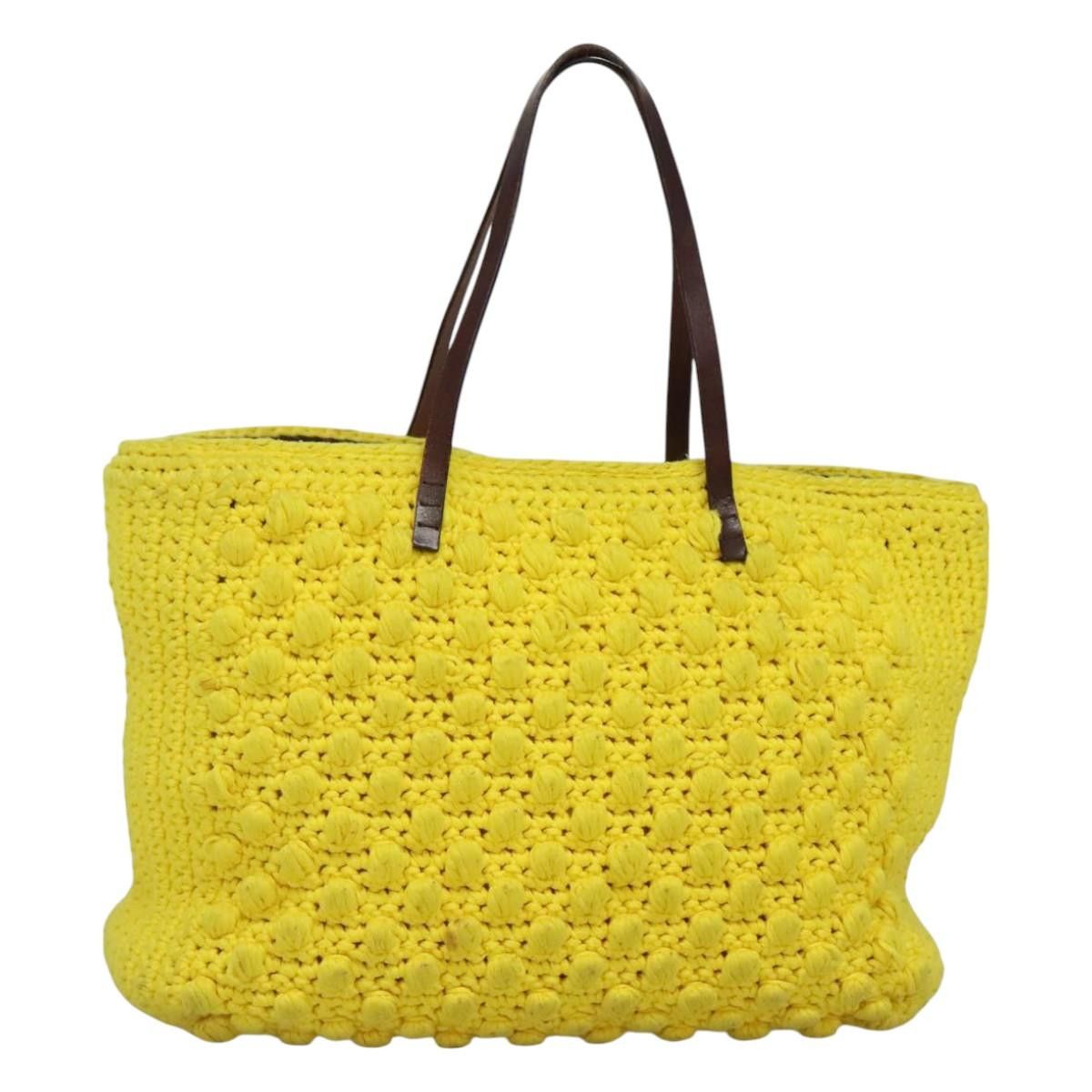 Fendi Shoulder Bag Wool Yellow, Women's