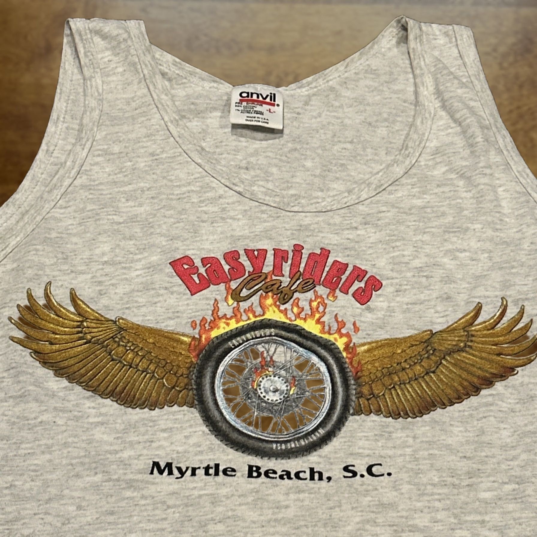 Anvil Easyriders Cafe Gray Tank Top Motorcycle Men's L Sleeveless T Shirt B30 Size US L / EU 52-54 / 3 - 1 Thumbnail