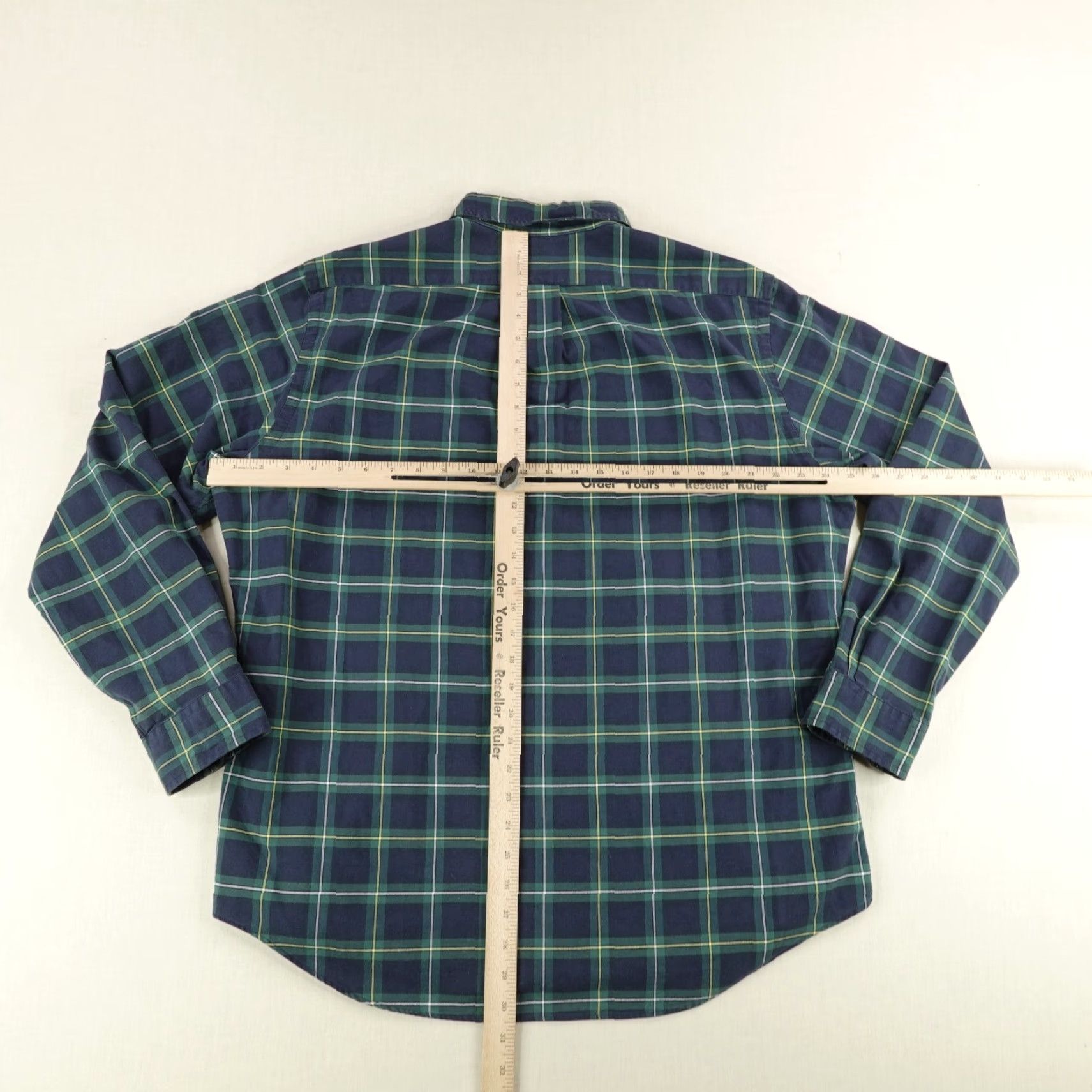 Ralph Lauren VINTAGE Ralph Lauren Shirt Mens XL Blue Green Plaid Flannel Button-Up Pony Logo (Classic Outdoor Preppy) Men’s XL Blue Plaid Shirt Size US XL / EU 56 / 4 - 5 Thumbnail