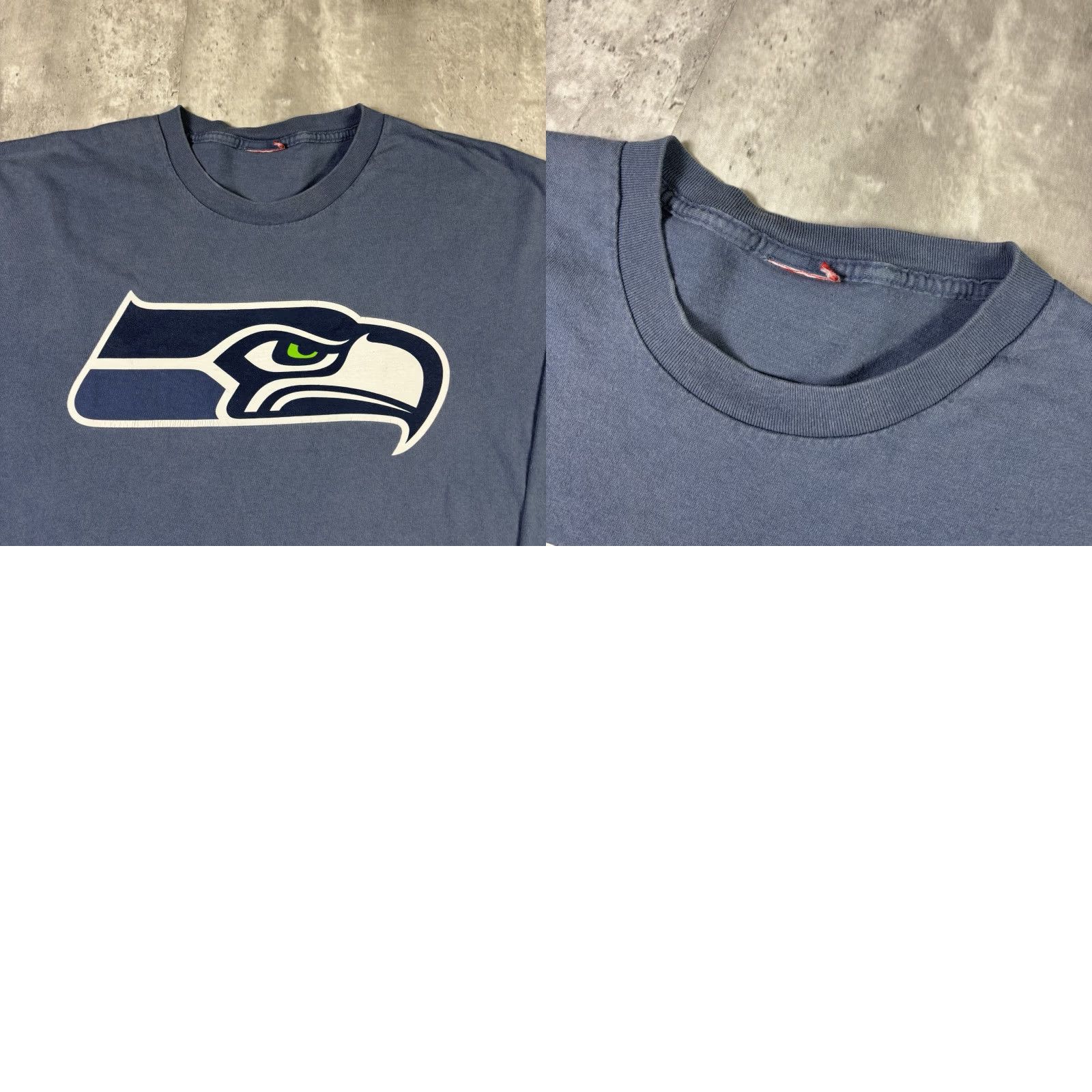 NFL VINTAGE Seattle Seahawks T Shirt Long Sleeve NFL XL Blue 90s Y2K Men Mens Crew Neck Cotton Size US XL / EU 56 / 4 - 8 Thumbnail