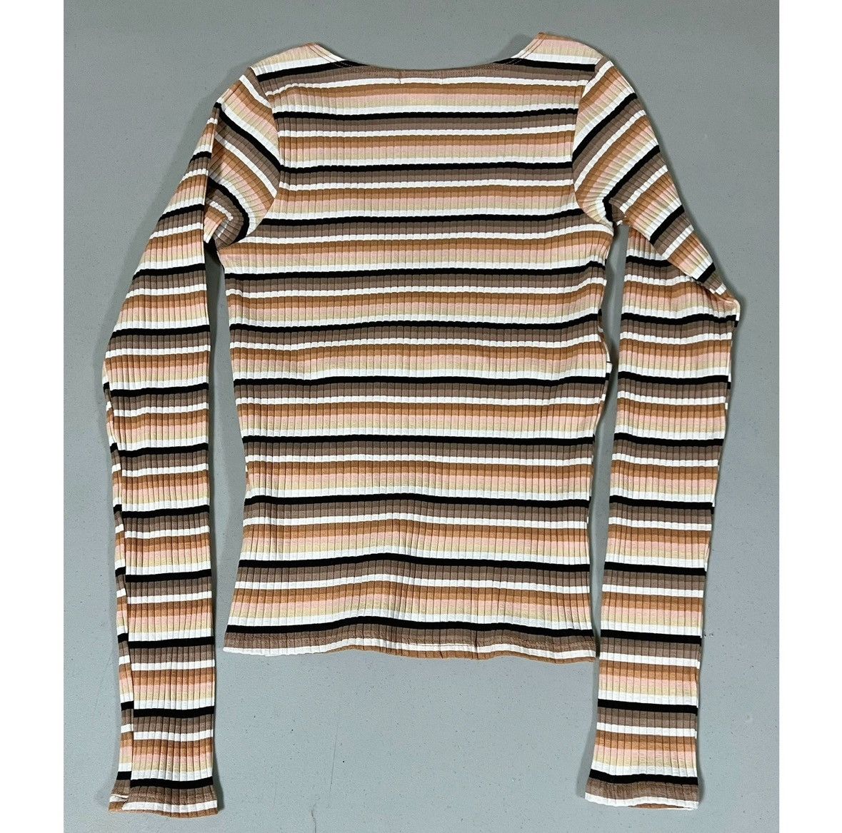 Billabong Billabong Striped Ribbed V-Neck Shirt Top Blouse Tee XS ✨ Size XS / US 0-2 / IT 36-38 - 4 Thumbnail