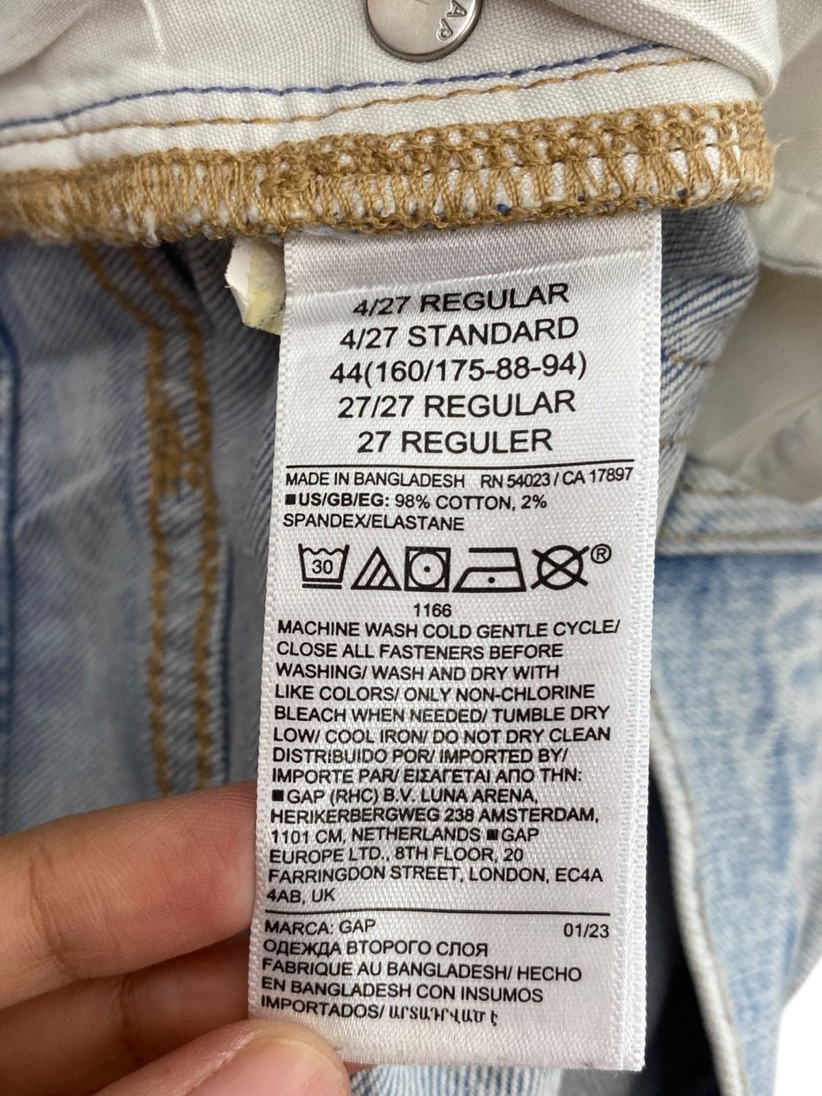 Gap Gap Acid Blue Wash Ripped Style Flare Jeans Size US 27 - 11 Thumbnail