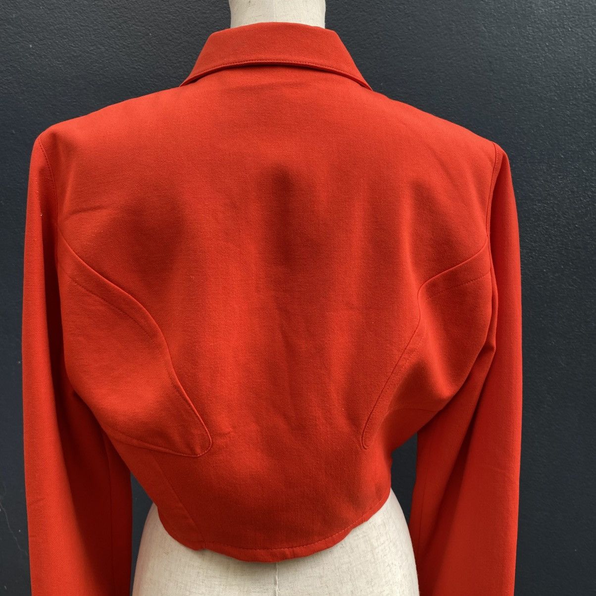 Thierry Mugler Thierry Mugler DIY Cropped Red Blazer Size S / US 4 / IT 40 - 8 Thumbnail