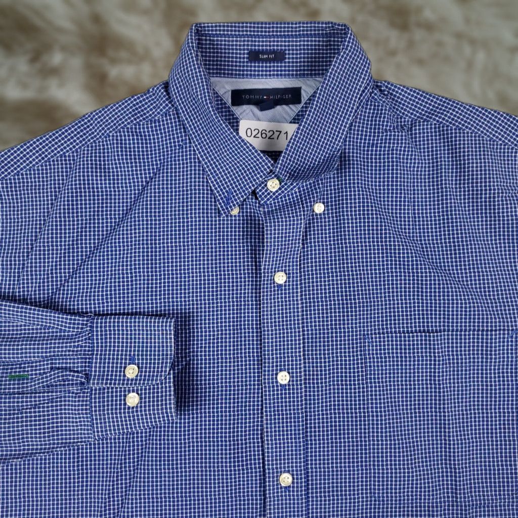 Tommy Hilfiger Tommy Hilfiger Shirt Mens XL Blue Check Button-Up Long Sleeve Casual Dressy Button-Down Modern Preppy Mens XL Blue Check Shirt Size US XL / EU 56 / 4 - 1 Thumbnail