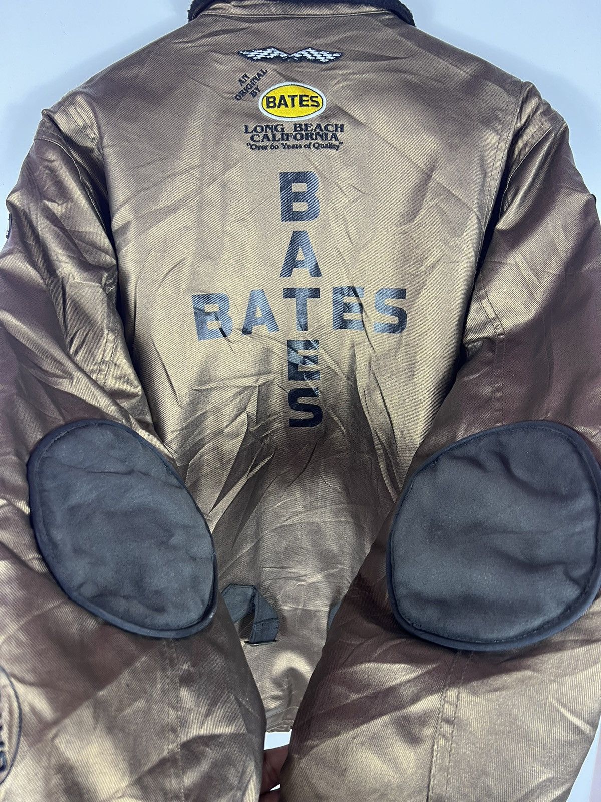 Bates Hats 🔥 BATES LEATHER LONG BEACH CARLIFORNIA RACING JACKET - XL Size US L / EU 52-54 / 3 - 13 Thumbnail