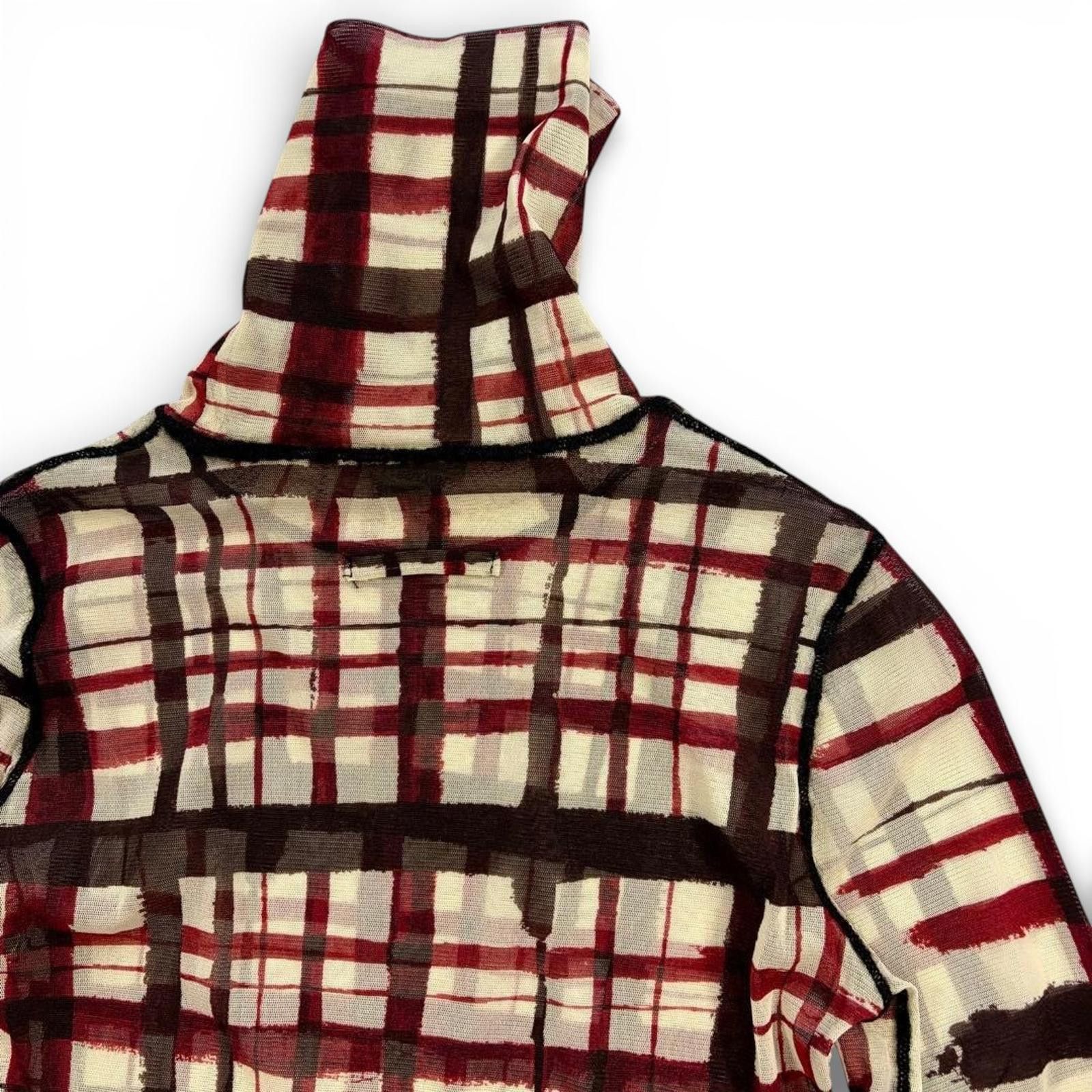 Jean Paul Gaultier Jean Paul Gaultier - Turtleneck Powernet Check Sheer Sleeves Size M / US 6-8 / IT 42-44 - 7 Thumbnail