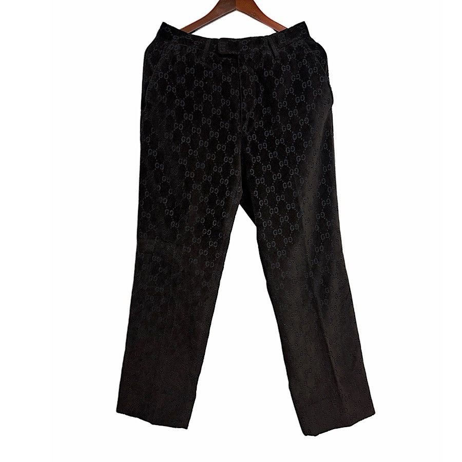 Gucci Authentic Gucci Tom Ford Runway GG Velvet Pants Size US 31 - 1 Thumbnail