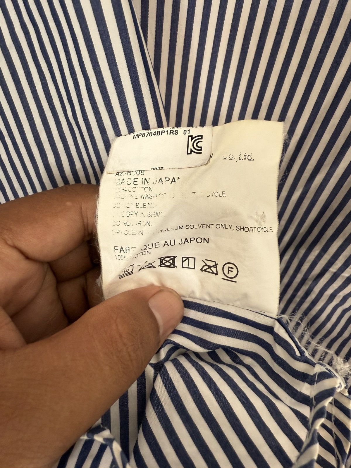 Comme des Garcons Homme Plus COMME DES GARCONS PLAY STRIPE BUTTON UP BLACK LOVE EMOJI Size S / US 4 / IT 40 - 7 Thumbnail
