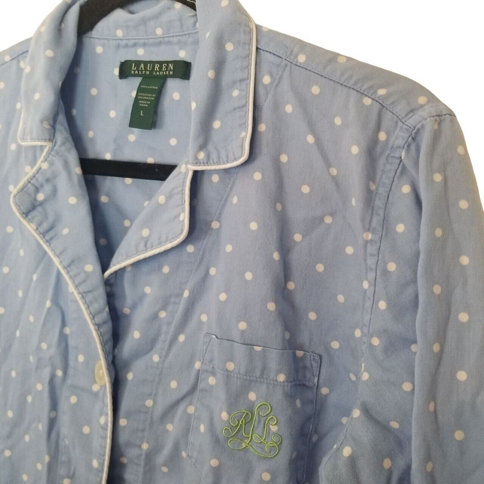 Lauren Ralph Lauren Lauren Ralph Lauren Womens Polka Dot Pajama Top Size M Sleep Size M / US 6-8 / IT 42-44 - 5 Thumbnail