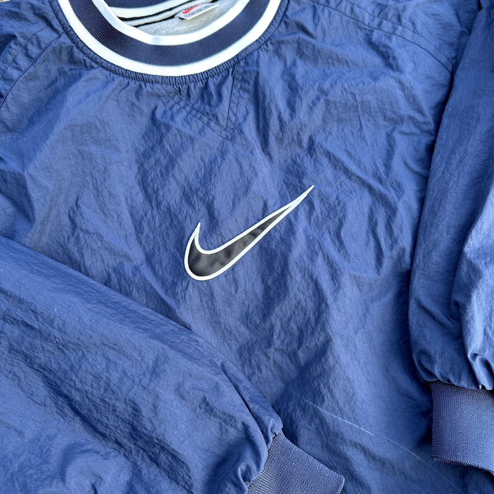 Japanese Brand × Nike Vintage Nike Center Swoosh Windbreaker 90s Size XL Baggy Fit Size US XL / EU 56 / 4 - 2 Thumbnail