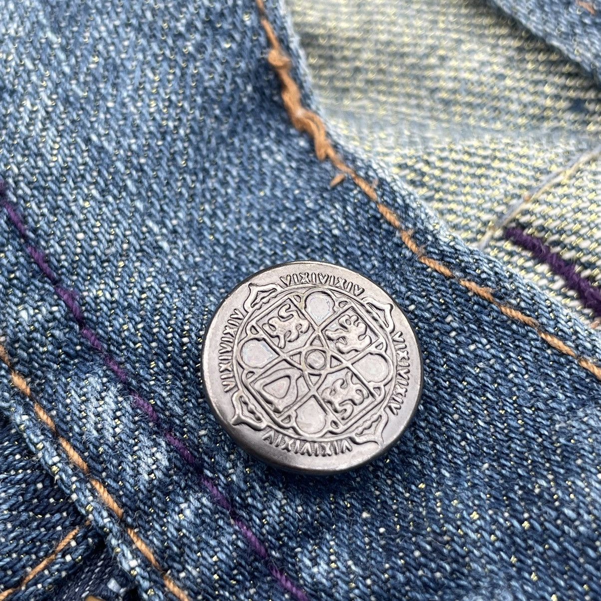 If Six Was Nine × Japanese Brand × Le Grande Bleu (L.G.B.) 🇯🇵 ROOT THREE GLITTER DISTRESSED FLARE DENIM PANTS Size US 31 - 12 Thumbnail
