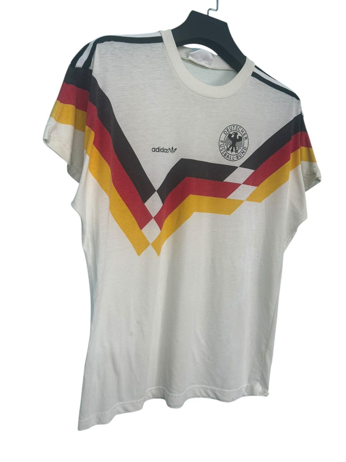 Vintage 💥 VINTAGE 90s ADIDAS GERMANY FOOTBALL TSHIRT Size US L / EU 52-54 / 3 - 3 Thumbnail