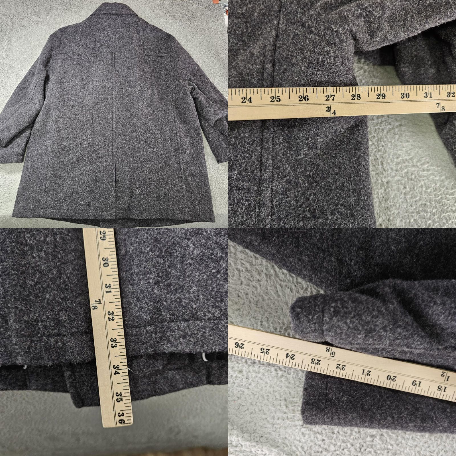 Roundtree & Yorke Roundtree & Yorke Coat Mens 2XB Big Tall Charcoal Heather Wool Blend Peacoat Size US XXL / EU 58 / 5 - 8 Thumbnail