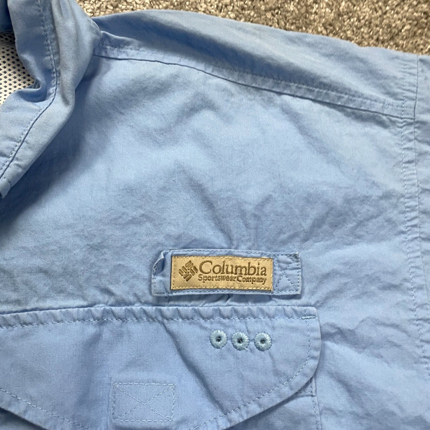 Vintage Columbia PFG Bahama Shirt Men L Blue Button-Down Short Sleeve Fishing Outdoor Mens Size US L / EU 52-54 / 3 - 4 Thumbnail