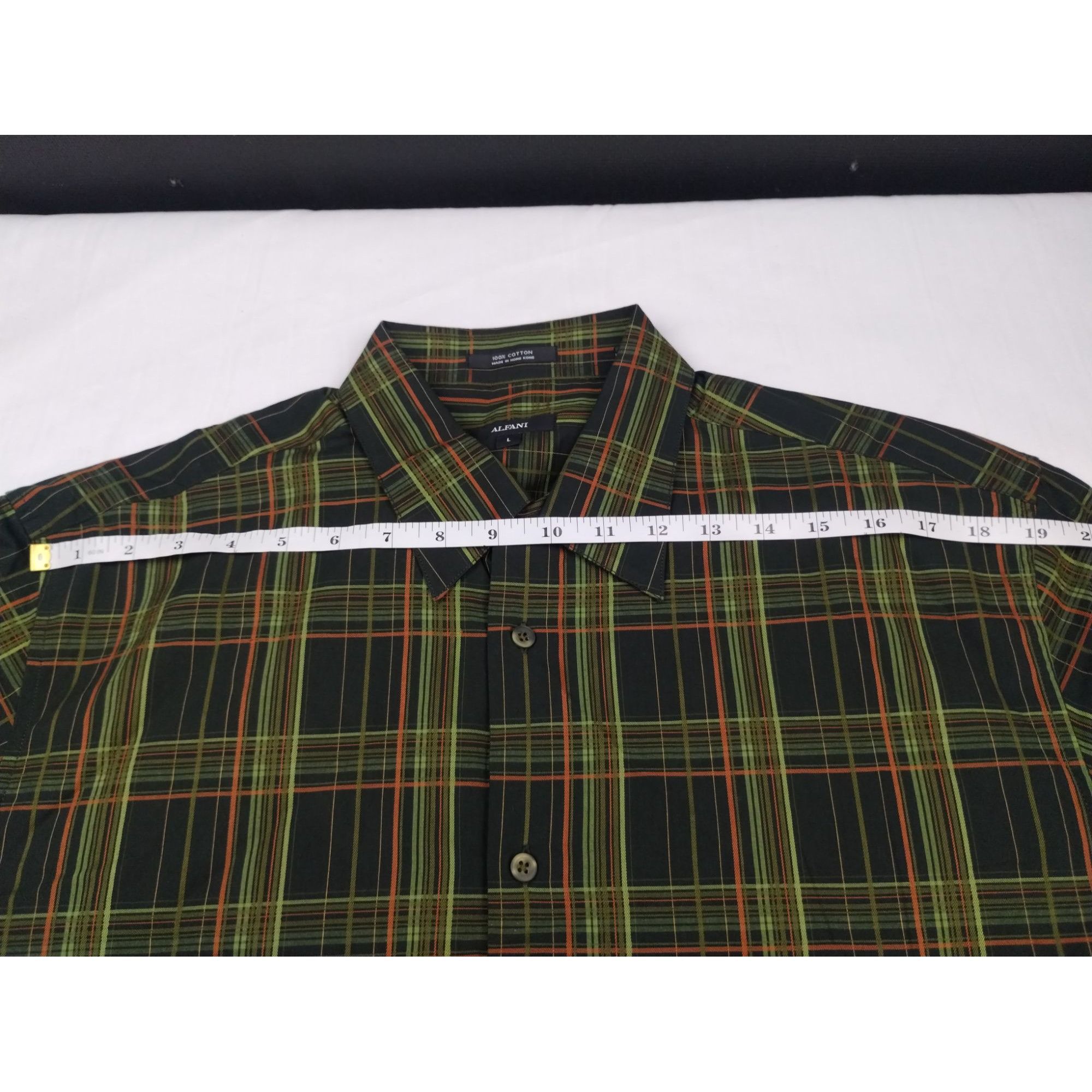 Alfani Alfani Men's Green Plaid Shirt/Button Up Size L SKU 3992 Size US L / EU 52-54 / 3 - 7 Thumbnail
