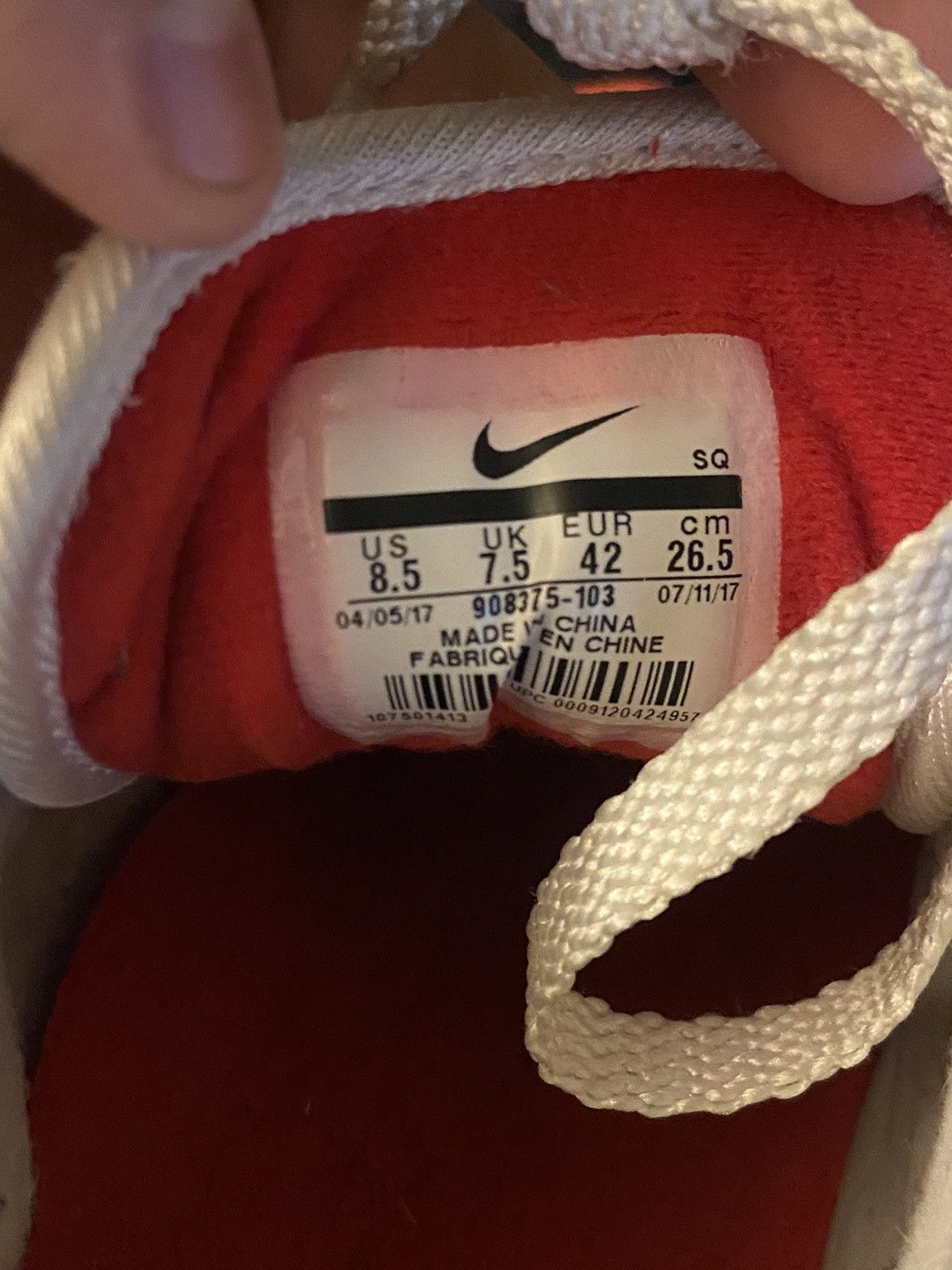 Nike Nike Air Max 1 OG Anniversary 2017 In White Red Size 8.5 Size US 8.5 / EU 41-42 - 7 Thumbnail