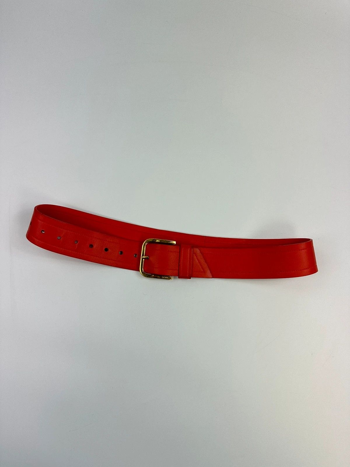 Prada Prada SS2010 Large Red Rose Gold Leather Belt Size ONE SIZE - 1 Thumbnail