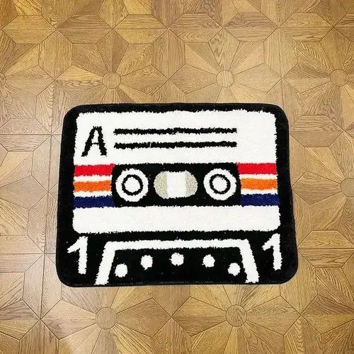 VIBE Retro Inspired Plush Tufted Area Rug Cassette Tape Size ONE SIZE - 2 Thumbnail
