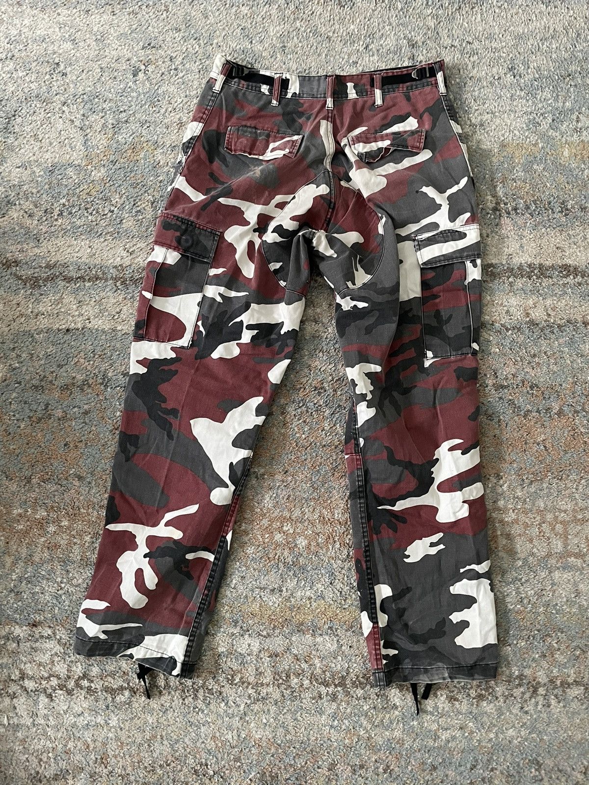 Vintage VTG baggy camo cargo pants 32x29 faded red grey white Size US 32 / EU 48 - 8 Thumbnail