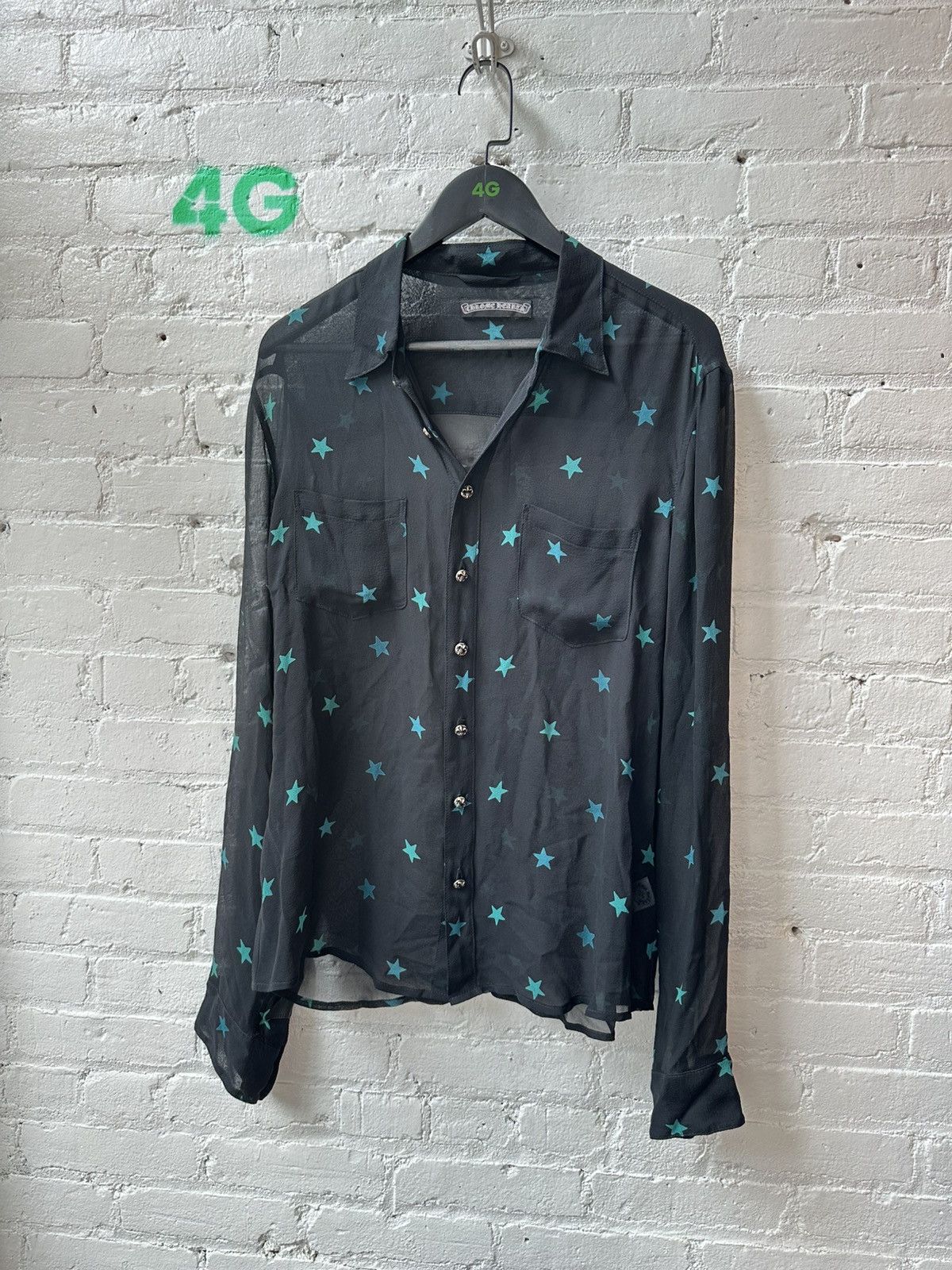 Chrome Hearts CHROME HEARTS SILK STAR BUTTON UP Size L / US 10 / IT 46 - 1 Thumbnail