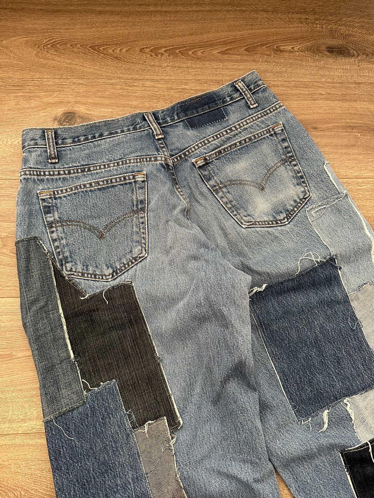 Levi's 🔥VINTAGE 90’S PATCHWORK BAGGY LEVIS JEANS BY HYGIENE DE VIE🔥 Size US 32 / EU 48 - 2 Thumbnail