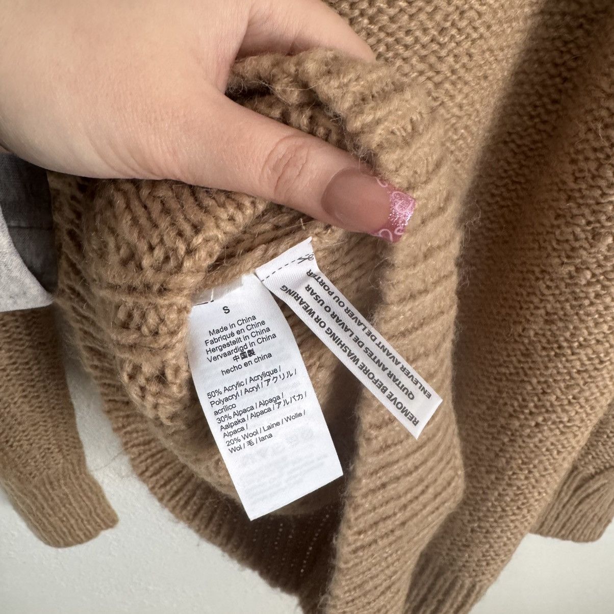 J.Crew J. CREW Brown Cable Knit Pointelle Popcorn Flowers Sweater Size S / US 4 / IT 40 - 13 Thumbnail