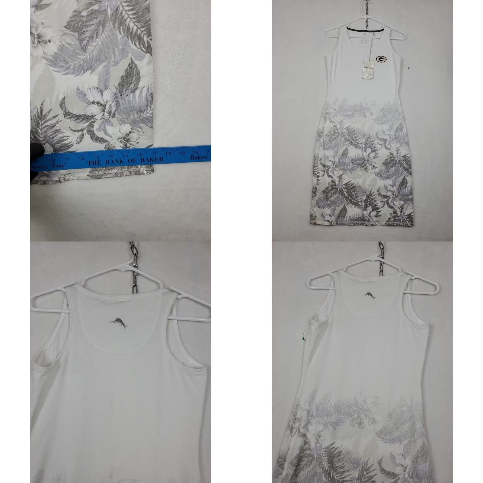 Tommy Bahama VINTAGE Tommy Bahama Tank Dress Womens XS White Floral Print Green Bay Packers Beach NFL Size XS / US 0-2 / IT 36-38 - 9 Thumbnail