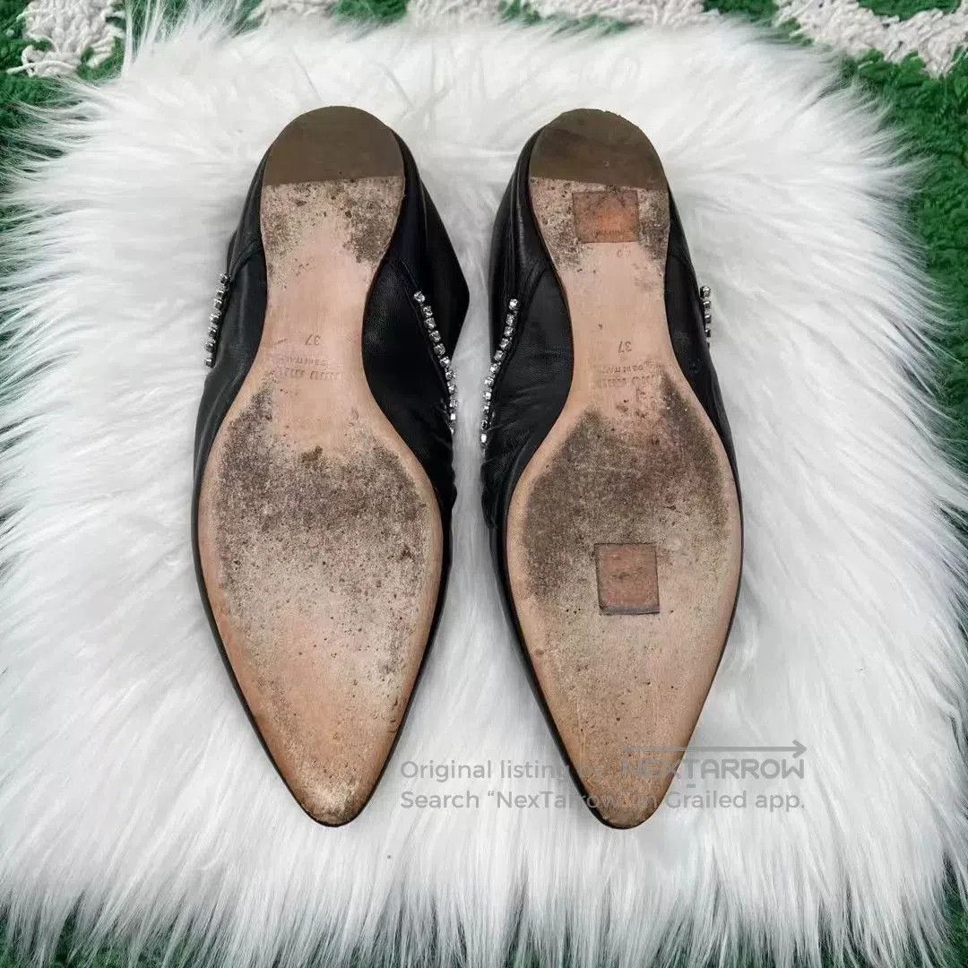 Miu Miu Miu Miu Lambskin Rhinestone Flat Shoes. Size US 6 / IT 36 - 6 Thumbnail
