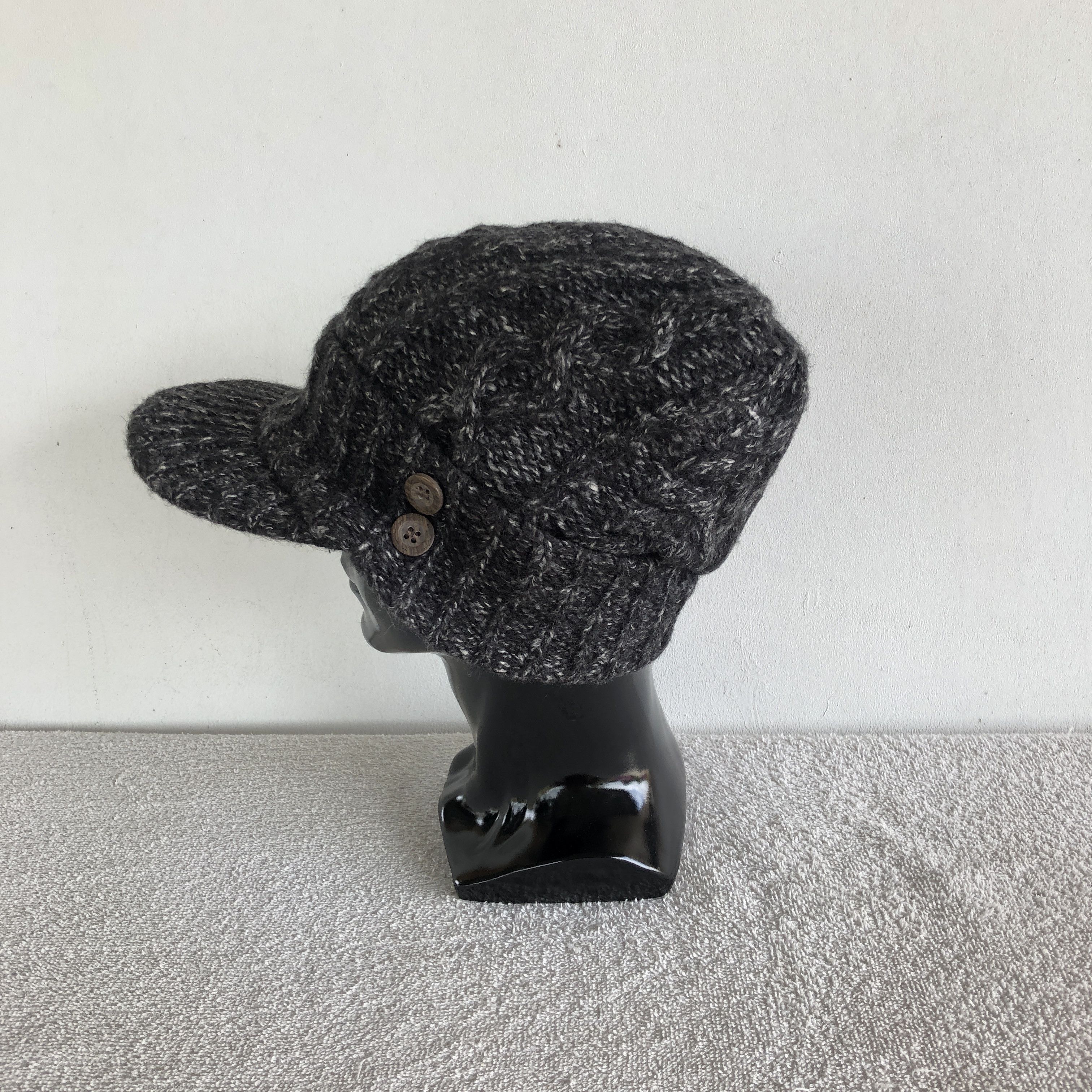 Japanese Brand Vintage Y2K Cable Knit Slouchy Caps Beanie Snow Hats Size ONE SIZE - 4 Thumbnail