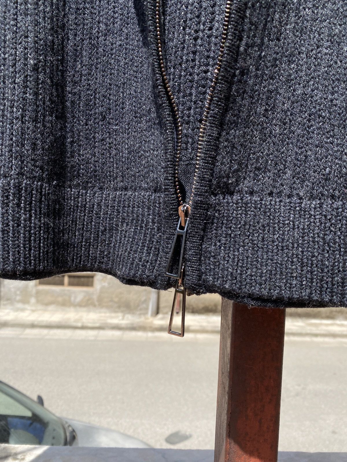 Designer Men‘s HOSIO Wool Full Zip Gray Sweater Size M Size US M / EU 48-50 / 2 - 7 Thumbnail