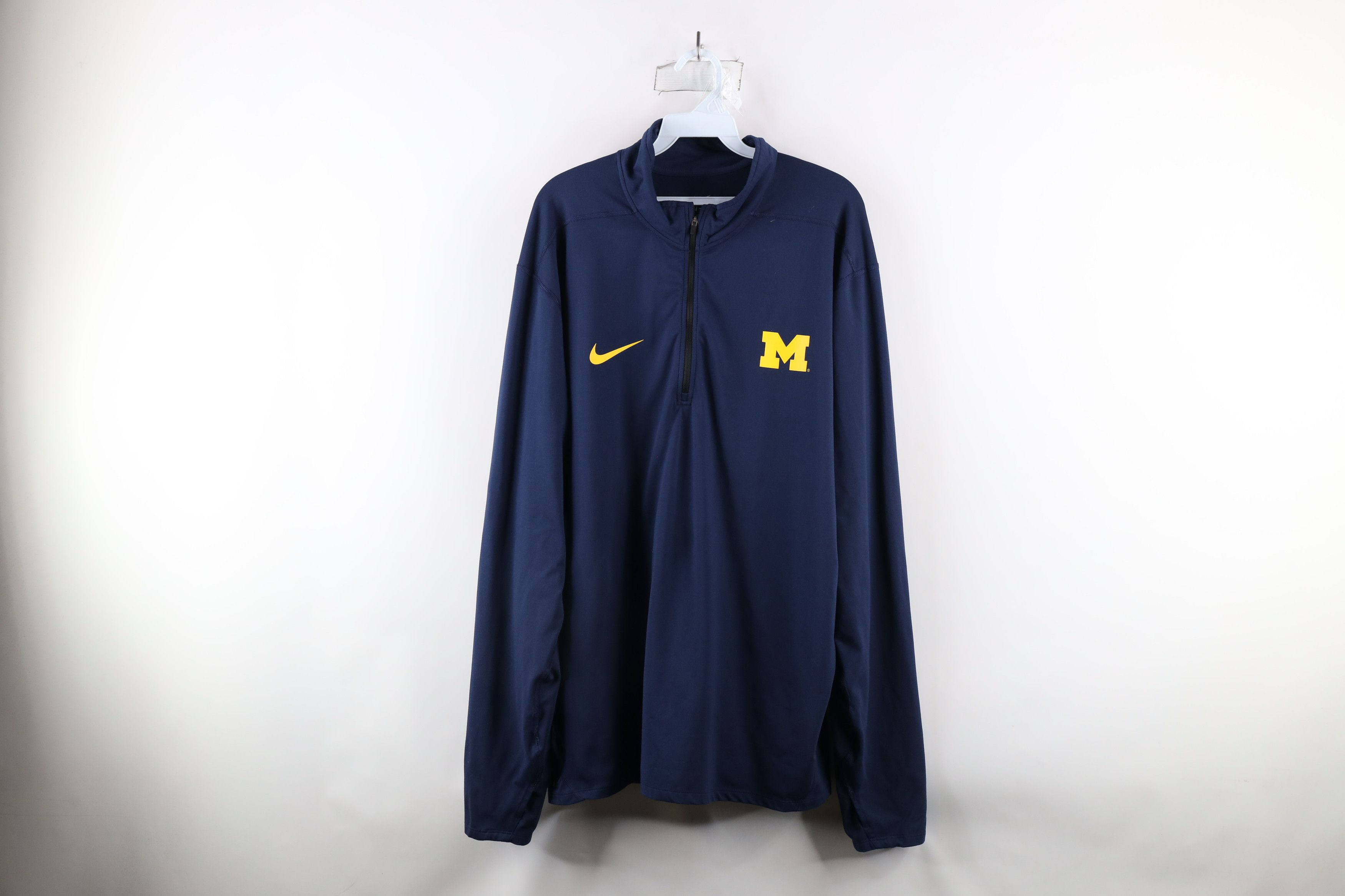 Nike × Vintage Nike Dri-Fit of Michigan Half Zip Pullover Top Blue Size US XXL / EU 58 / 5 - 1 Thumbnail