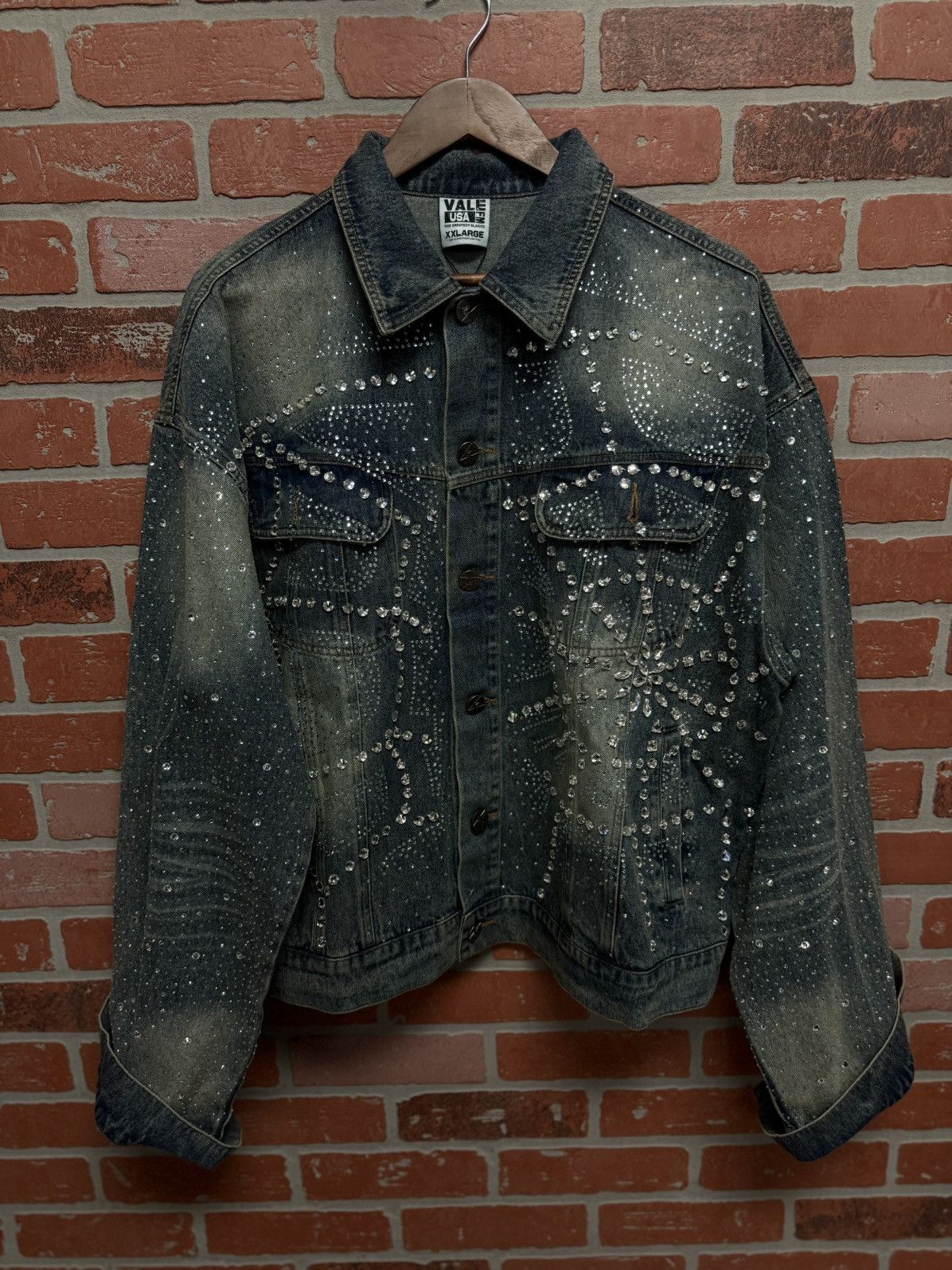 Vale Valley Blue Denim Jacket Crystal Stones Rare XXL (NEW) Size US XXL / EU 58 / 5 - 1 Thumbnail