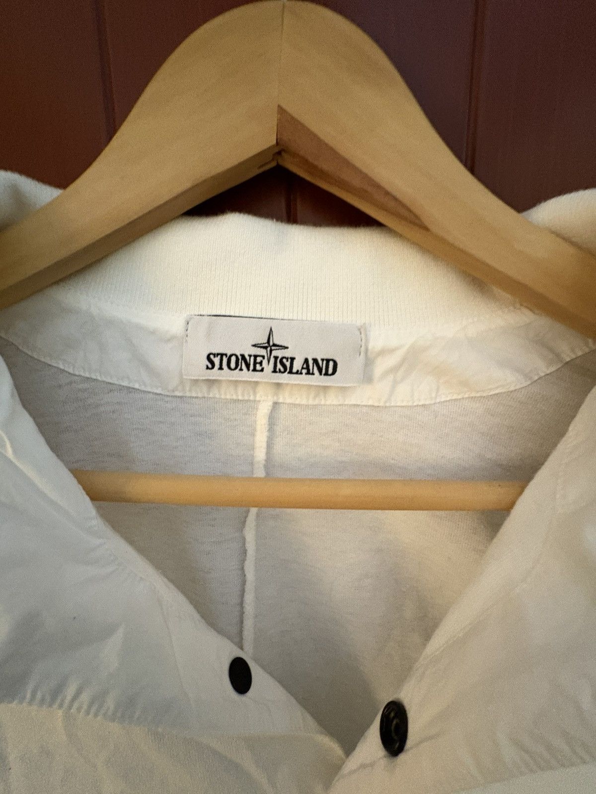 Porter × Stone Island Stone Island White Collared Tee Small – Big Logo Shirt Rare Size US S / EU 44-46 / 1 - 7 Thumbnail