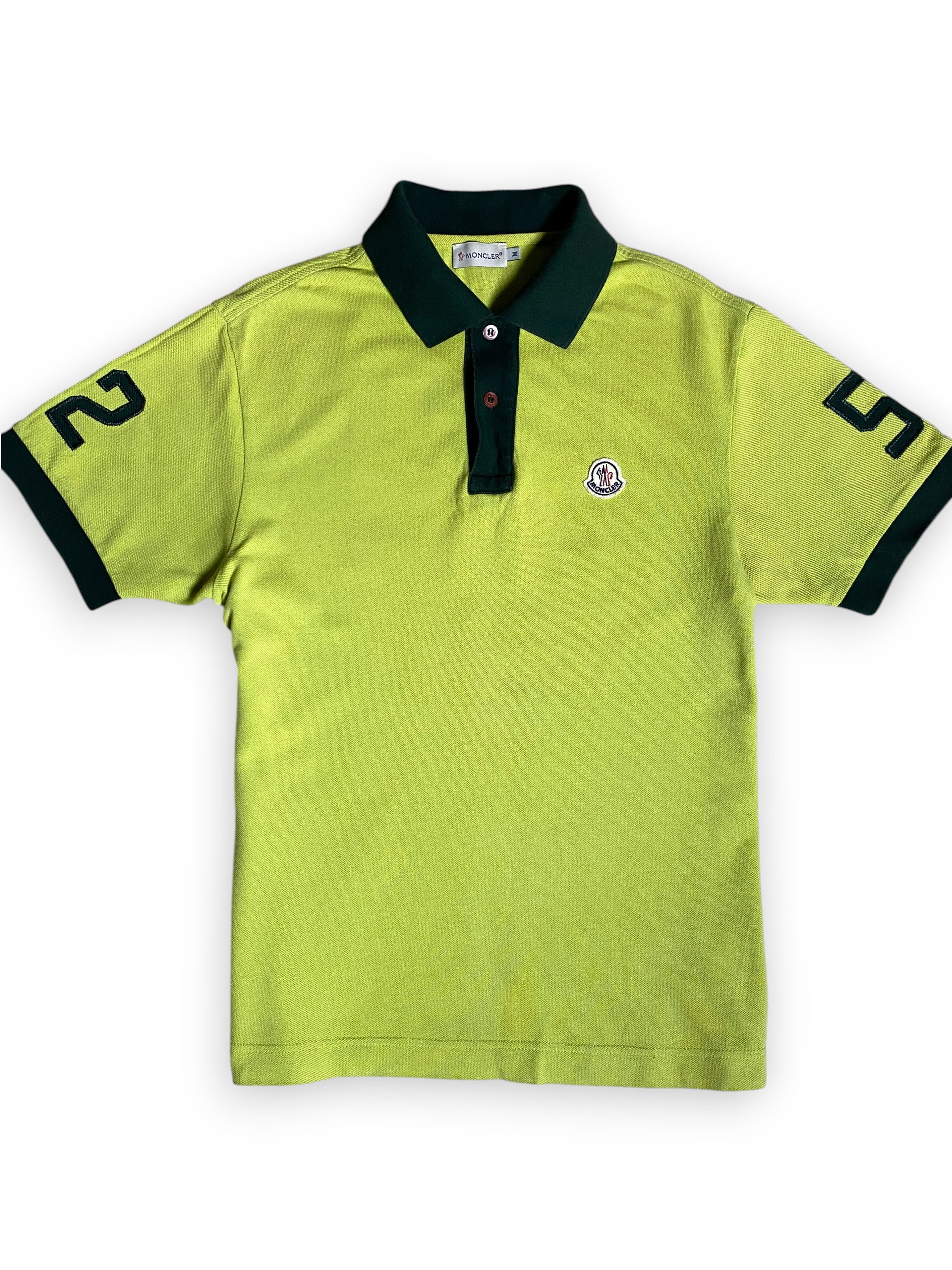 Moncler Moncler Polo Shirt Lime Green 52 Big Logo Patch Tee T-Shirt Size US M / EU 48-50 / 2 - 2 Thumbnail