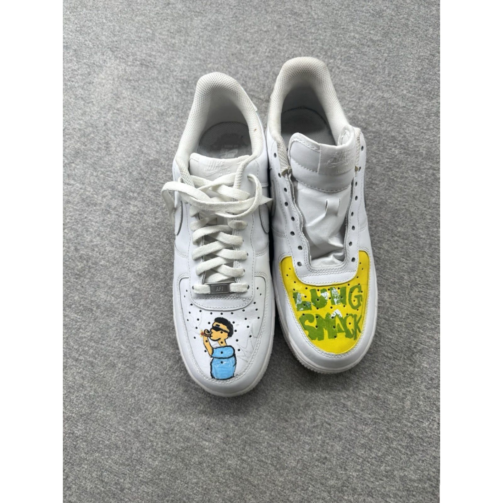 Nike Nike Air Force 1 Low White '07 Mens Sneaker CW2288-111 Custom Weed 420 CW2288-111 Mens White Leather Athletic Sports Sneaker 2000s? Size US 10 / EU 43 - 4 Thumbnail
