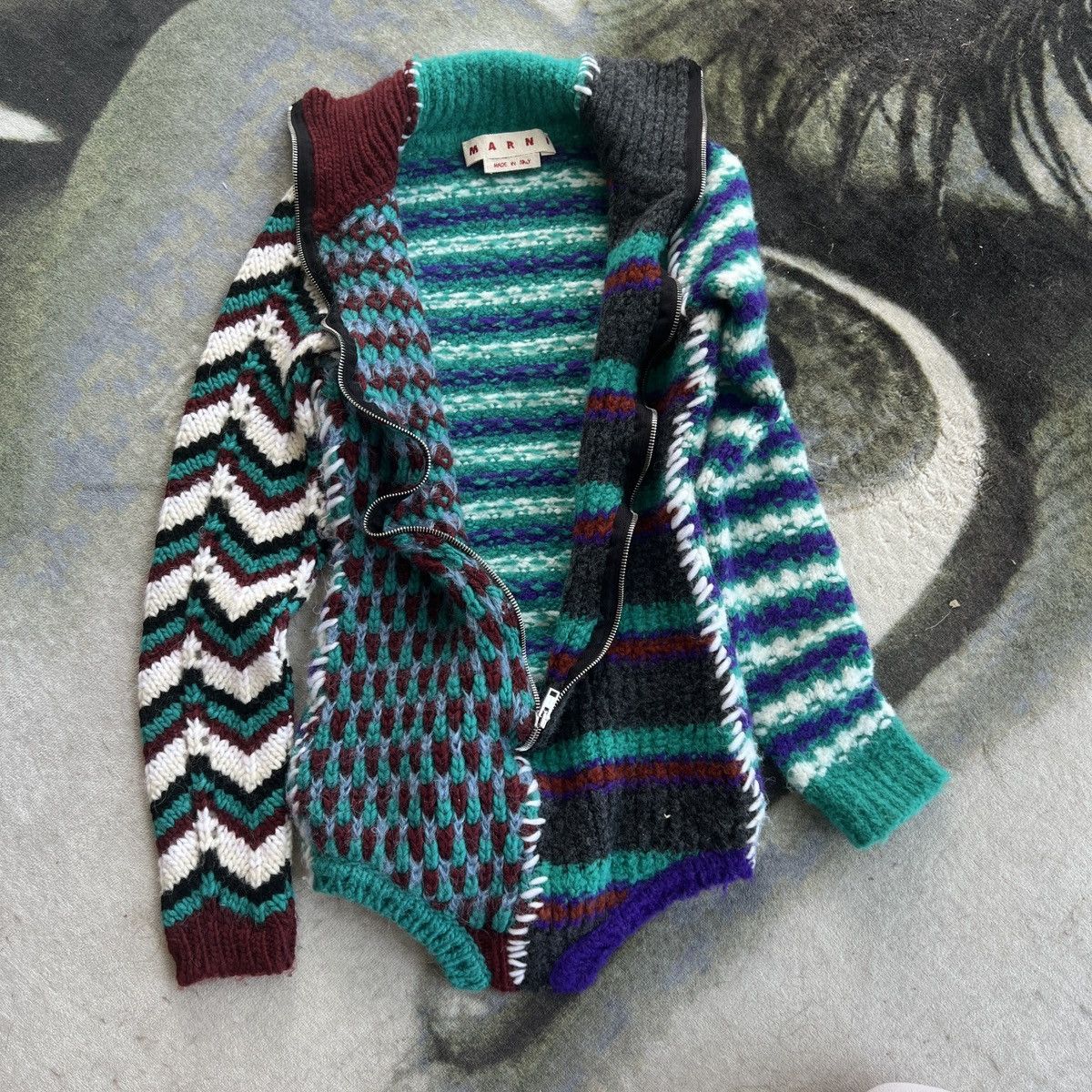 Marni MARNI Multicolor Patchwork Asymetrical Zip-Up Size XS / US 0-2 / IT 36-38 - 8 Thumbnail