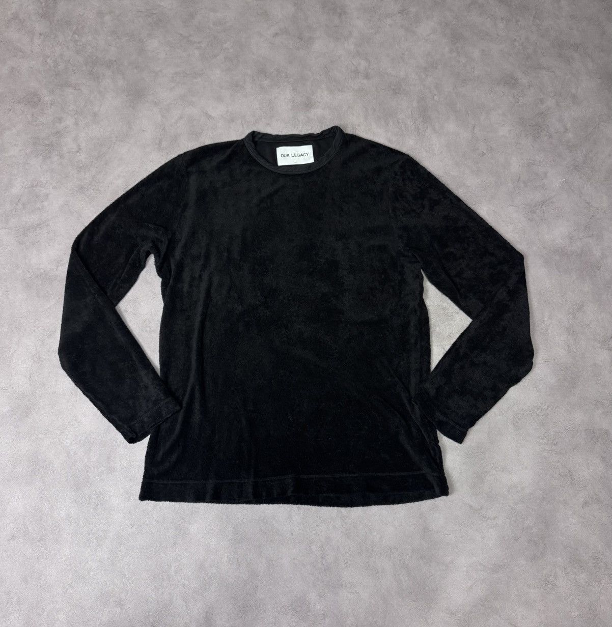 Our Legacy Our Legacy Men's Pullover Long Sleeve Black Terry Size:M Size US M / EU 48-50 / 2 - 1 Thumbnail