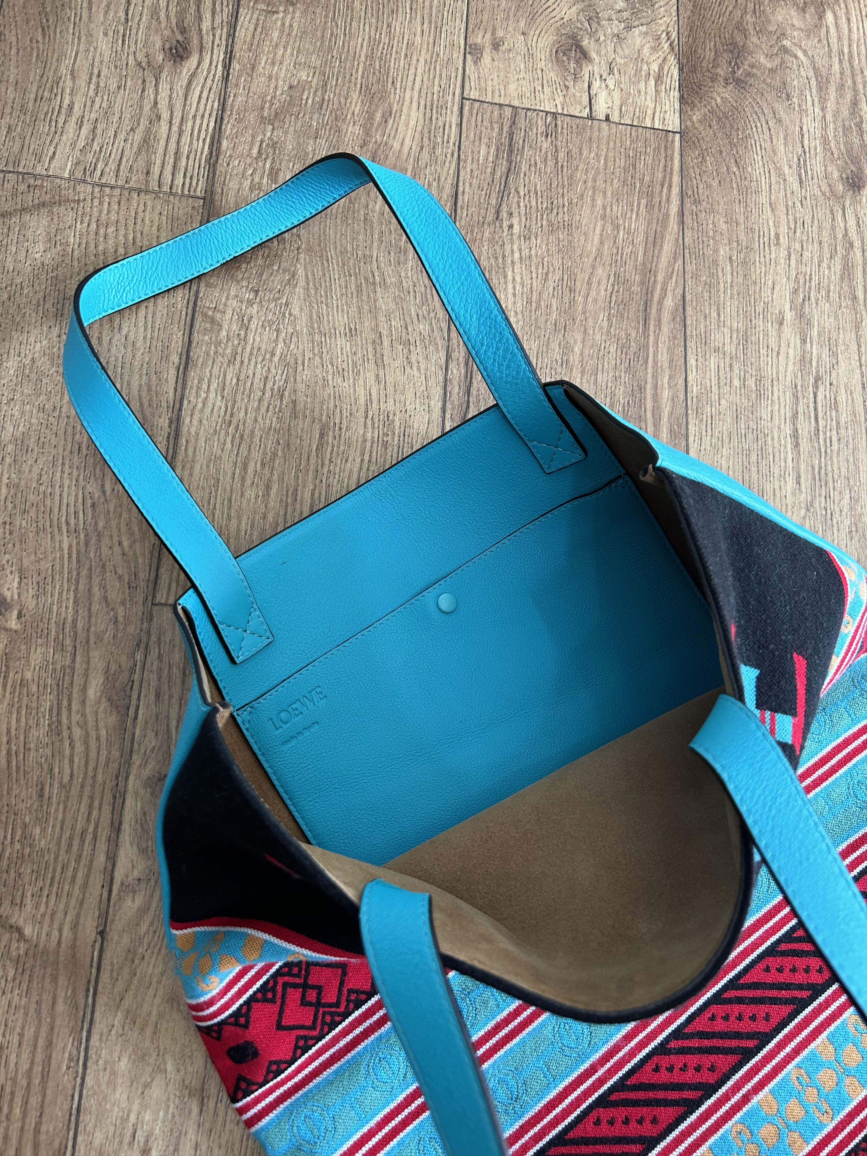 Loewe LOEWE Cobalt Blue Jacquard Tote Bag Size ONE SIZE - 4 Thumbnail