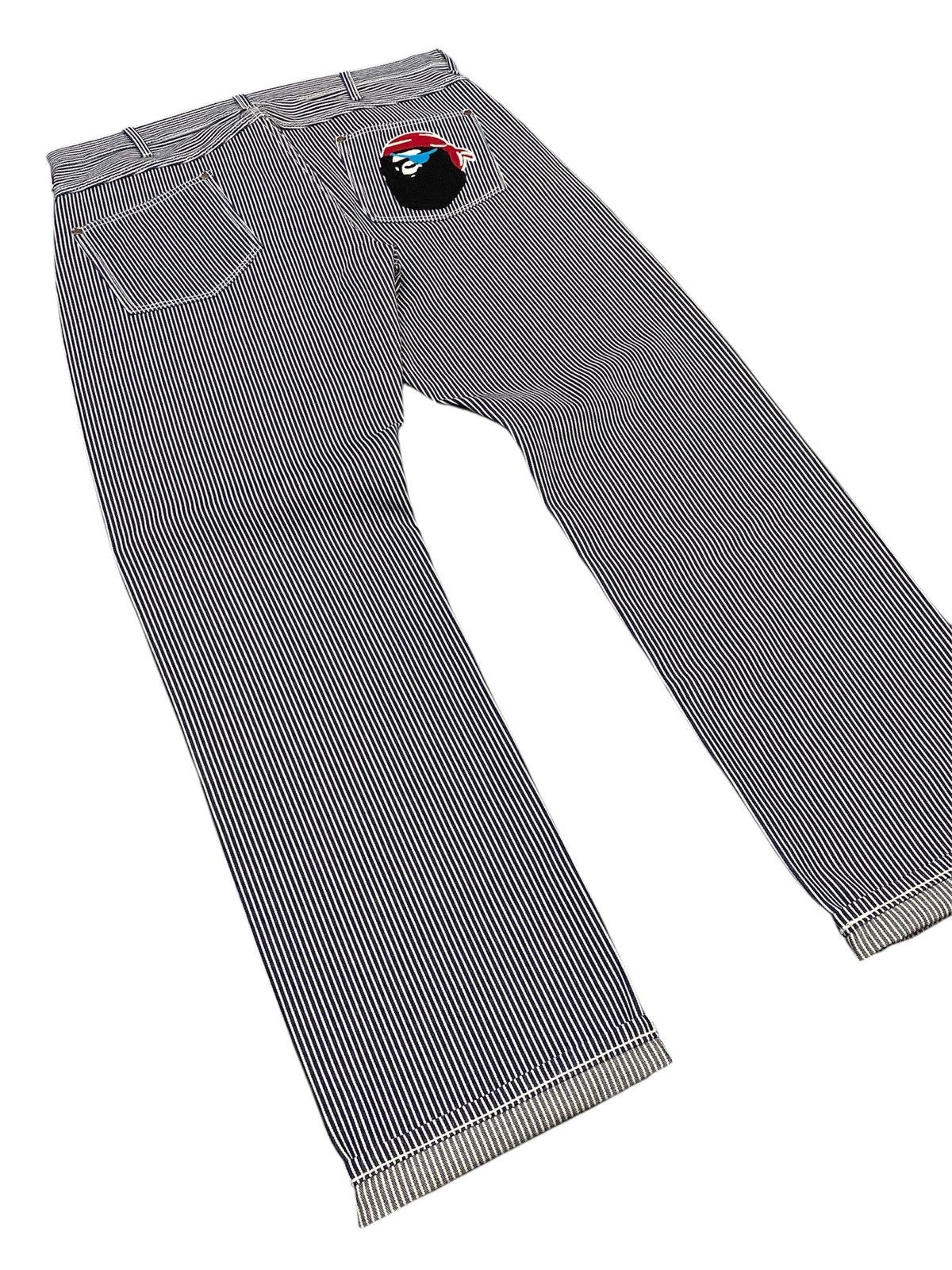 Bape A Bathing Ape Pirate Hickory Stripes Denim Pants Size US 36 / EU 52 - 22 Thumbnail