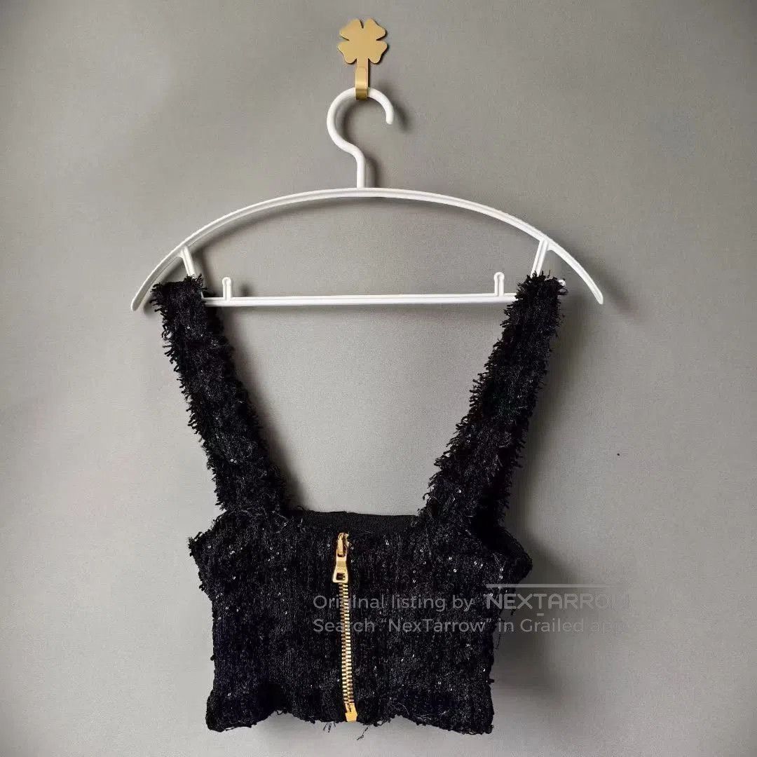 Balmain BALMAIN Button-Embellished Tweed Camisole. Size XXS / US 00 / IT 34 - 2 Thumbnail