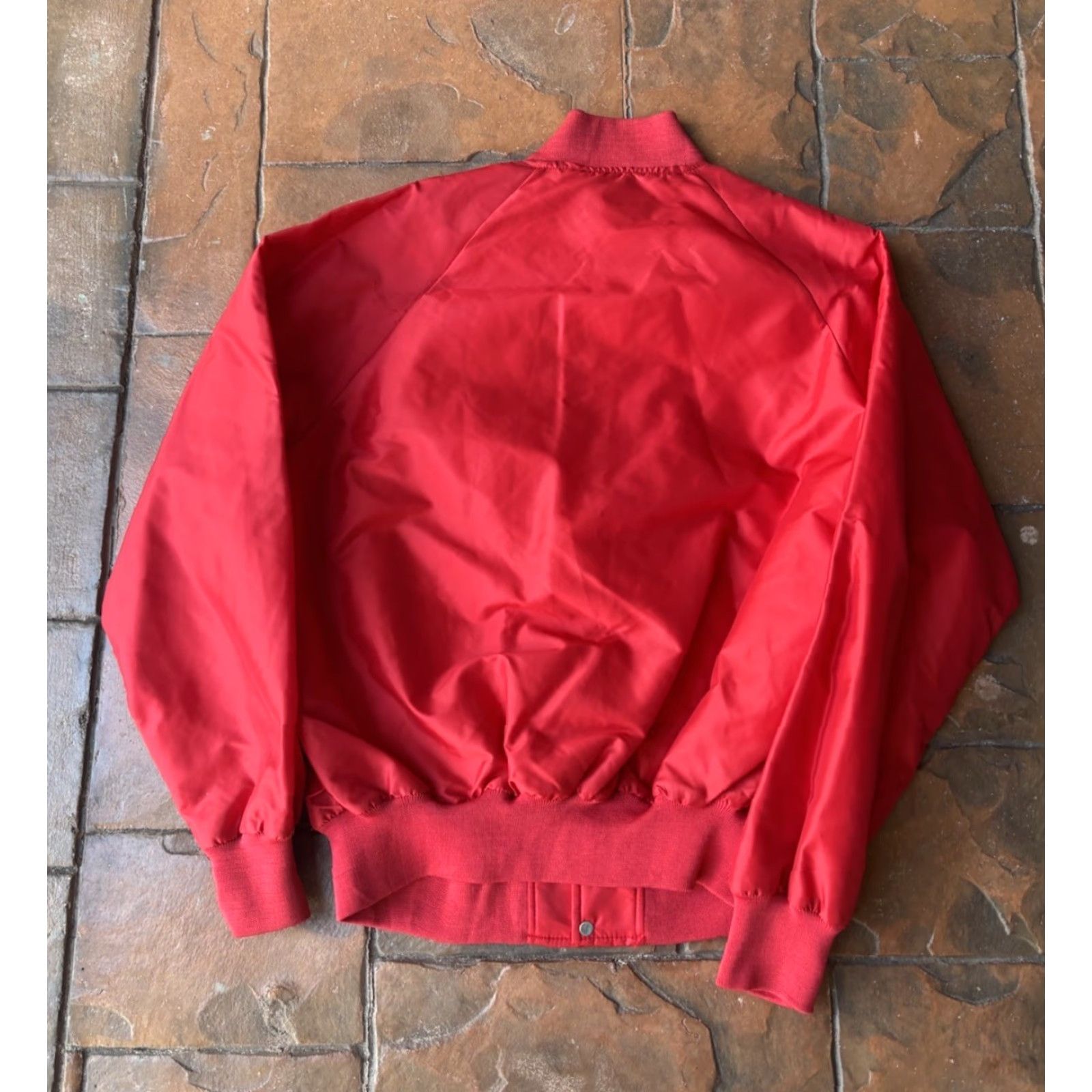 Vintage VINTAGE Le Mans Racing Satin Jacket USA Bomber Jacket Red L Men MVP 80s Size US L / EU 52-54 / 3 - 3 Thumbnail