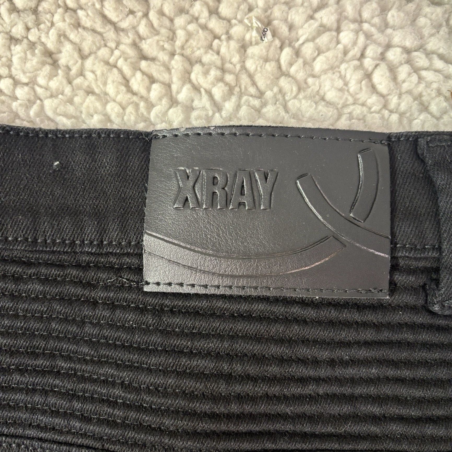 Vintage Xray Jeans Moto Jeans Moto Pants Mens 41x29 Black Slim Stretch Denim Ribbed Knee Biker Size US 40 / EU 56 - 2 Thumbnail