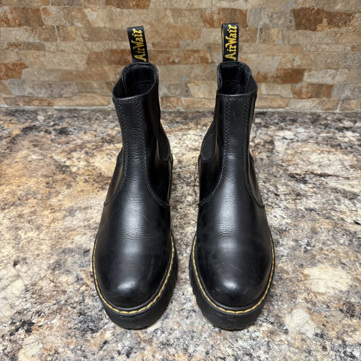 Dr. Martens Dr. Martens Rometty Black Leather Platform Chelsea Boot Sz 7 Size US 7 / IT 37 - 2 Thumbnail