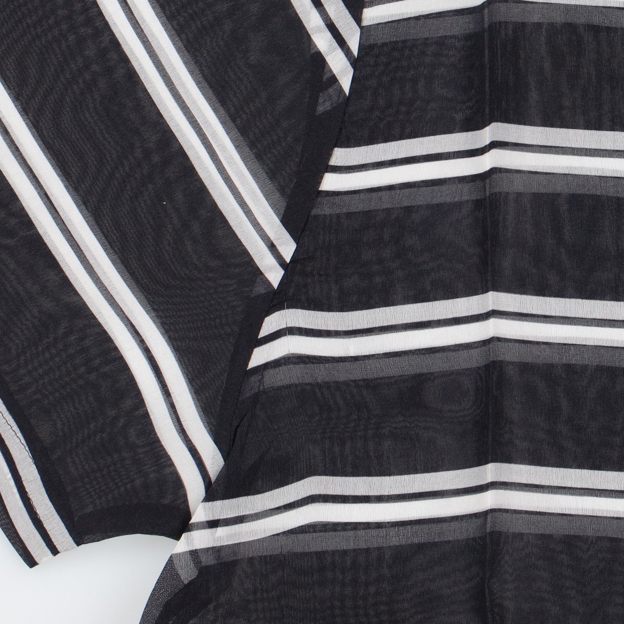 Givenchy Black and White Striped Organza Silk Oversized T-Shirt Size US L / EU 52-54 / 3 - 8 Thumbnail
